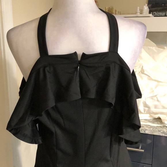 Black frill cold shoulder midi - Picture 6 of 9